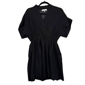 IRO Sigrid Black Mini Dress Elastic Waist Lined Skirt V-Neck Size 34 (XS)